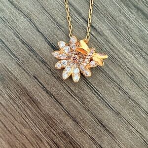 Swarovski Rose Gold Flower  Necklace